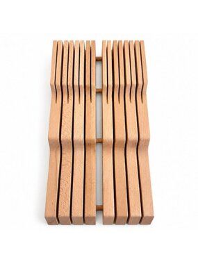 Wusthof Wooden In Drawer Knife Holder Organizer Block 14 Slot 17”x9”x2” Luxury